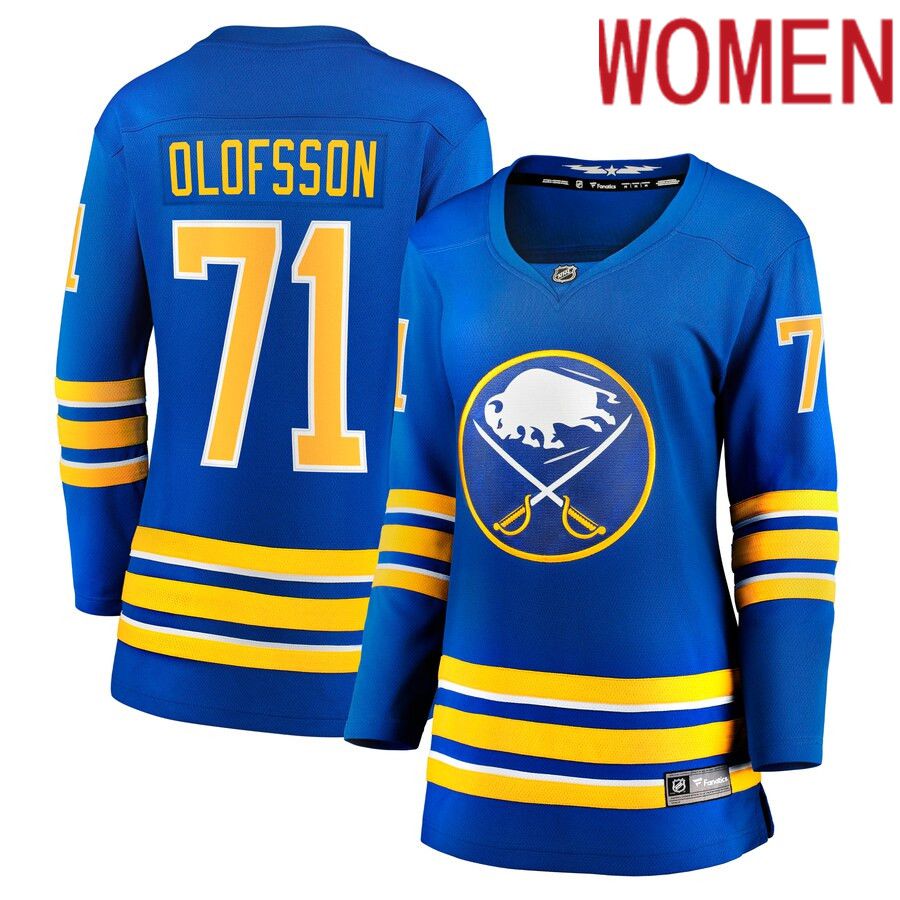 Women Buffalo Sabres 71 Victor Olofsson Fanatics Branded Royal Breakaway Player NHL Jersey